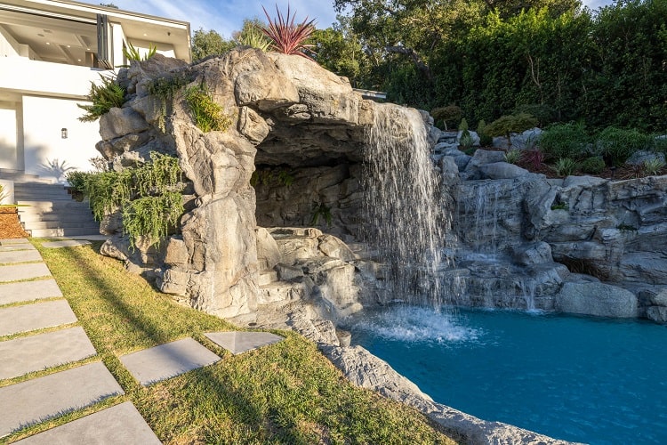 grotto with waterfall