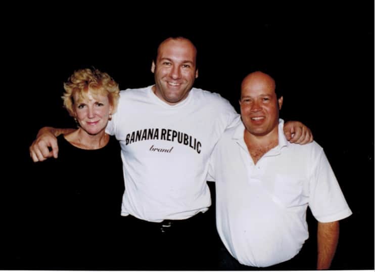 The Recchia family and James Gandolfini, who played Tony Soprano in the HBO series. 