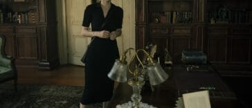 Alexandra Daddario in the Mayfair Witches house on AMC