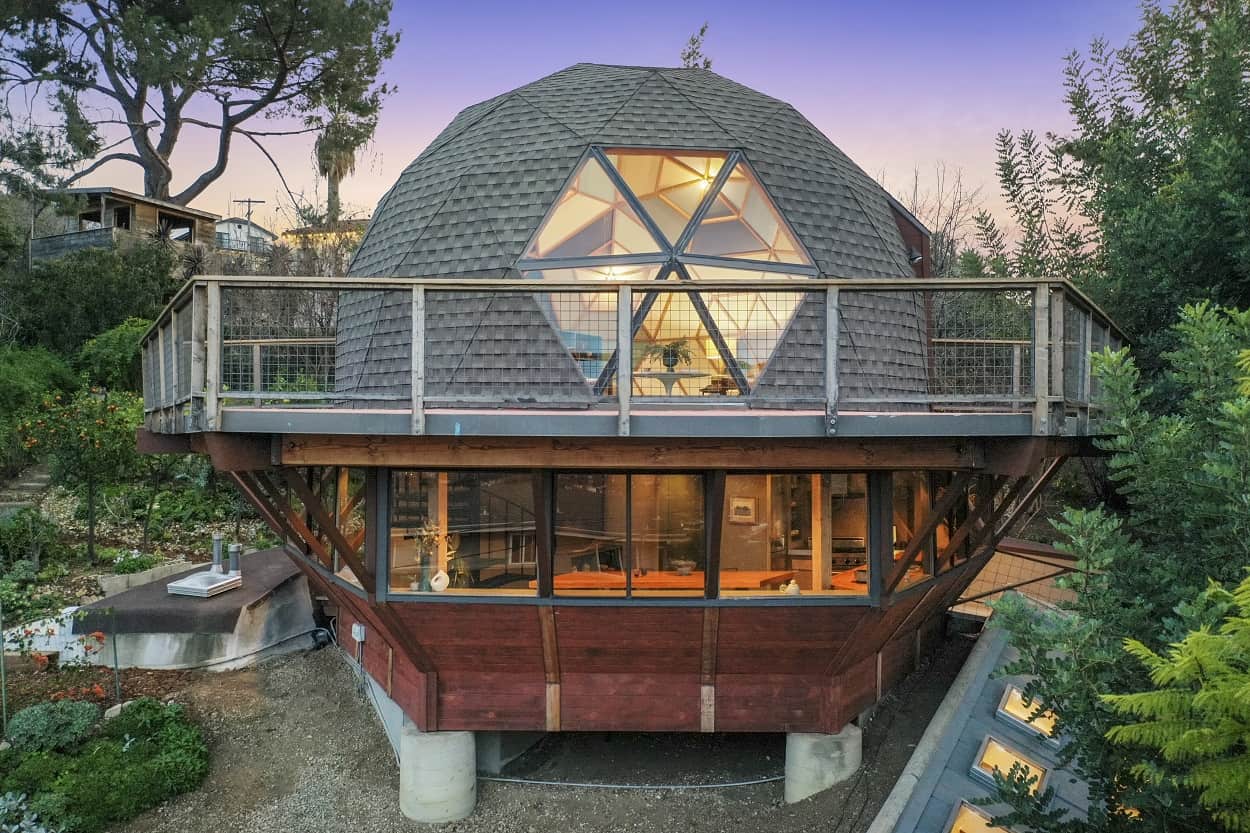 exterior of a dome house in Los Angeles known as the Domestead