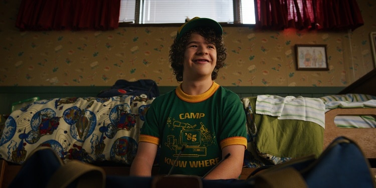 Dustin Henderson inside his house on Stranger Things.