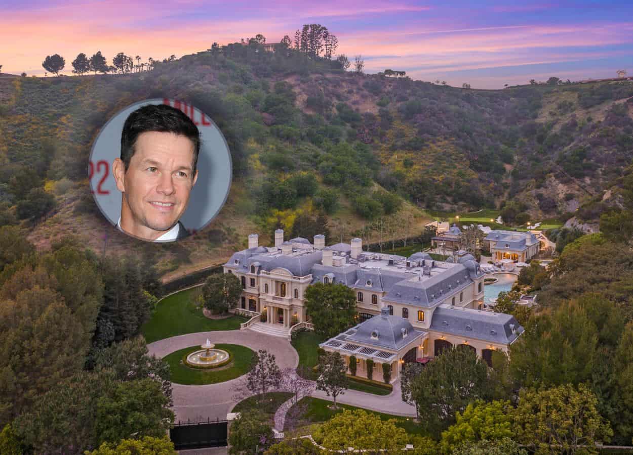 aerial view of Mark Wahlberg's house in Beverly Park