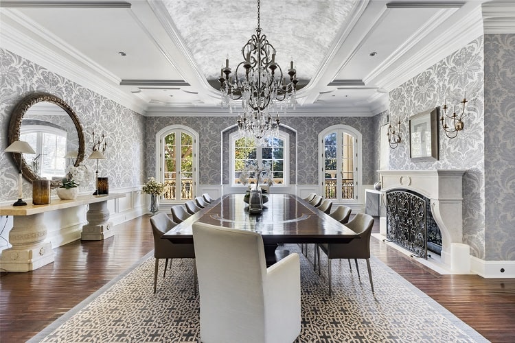 Luxury dining room inside Mark Wahlberg's mansion