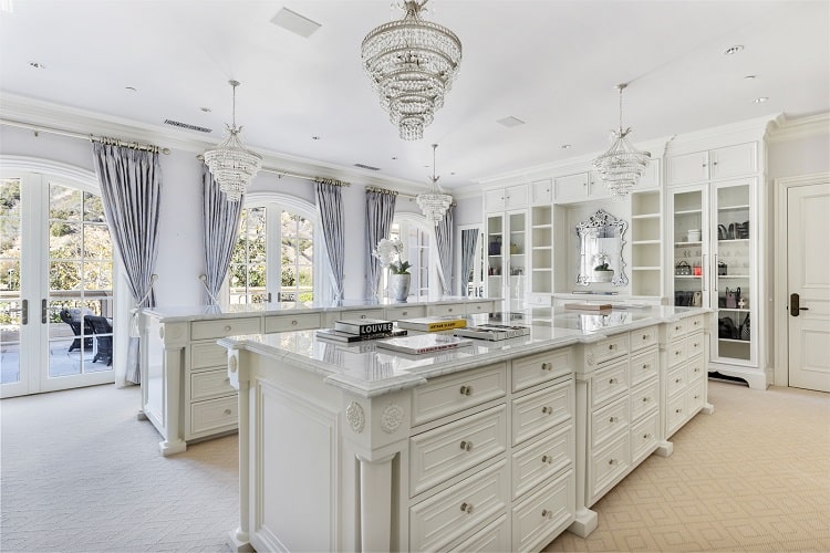 Large walk-in closet with plenty of storage space.