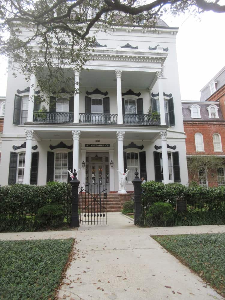 The front entrance of Anne Rice's house in New Orleans, originally called St. Elizabeth. 