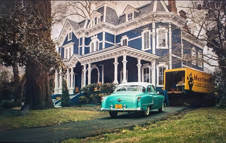 The Creel house -- also referred to as Vecna's house -- in Stranger Things, Season 4, view from the driveway