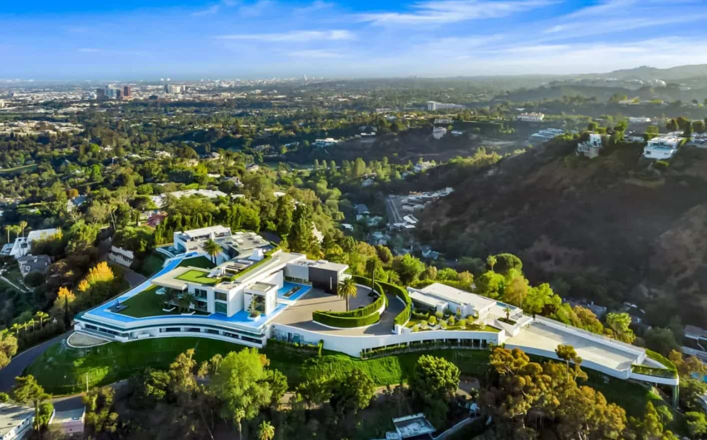 The One mansion in Bel Air, seen from above