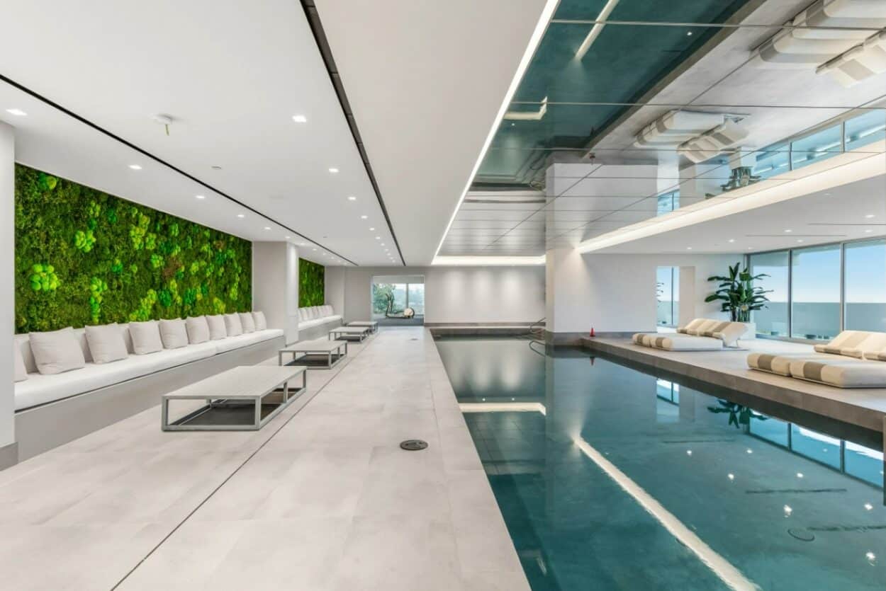 indoor pool inside The One Los Angeles