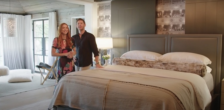 Jensen and his wife, Danneel Ackles, inside their airy, light-filled bedroom. 