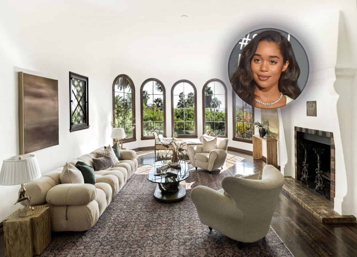 actress laura harrier and the living room of her house in Los Angeles