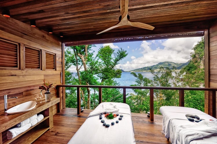 Gommier Spa and Bwa Mang Wellness Pavilion at the Secret Bay Resort, Dominica.