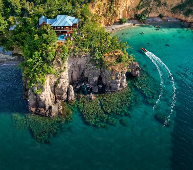 Clifftop villa in Dominica's Secret Bay Resort.