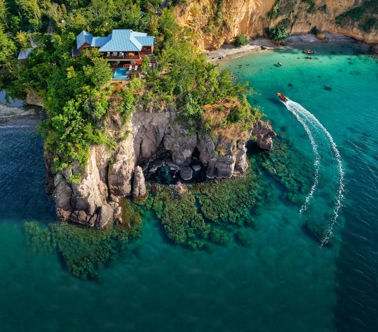 Clifftop villa in Dominica's Secret Bay Resort. 