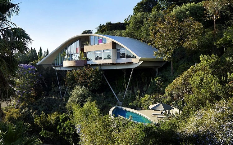 The John Lautner-designed Garcia House, featured in the blockbuster movie Lethal Weapon 2