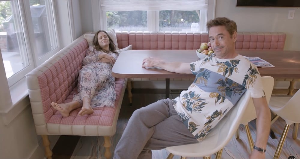 Susan and Robert Downey Jr inside the kitchen of their house in the Hamptons.