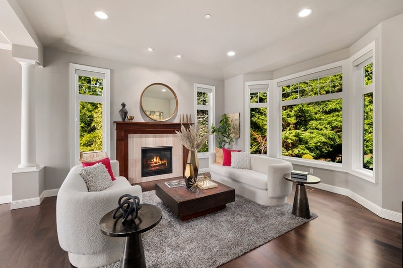 living area inside Zach LaVine's house in Issaquah, WA