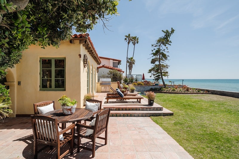 outdoor patio of a seaside house