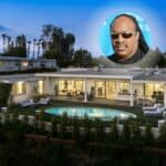 former Stevie Wonder house in Beverly Hills, at sunset