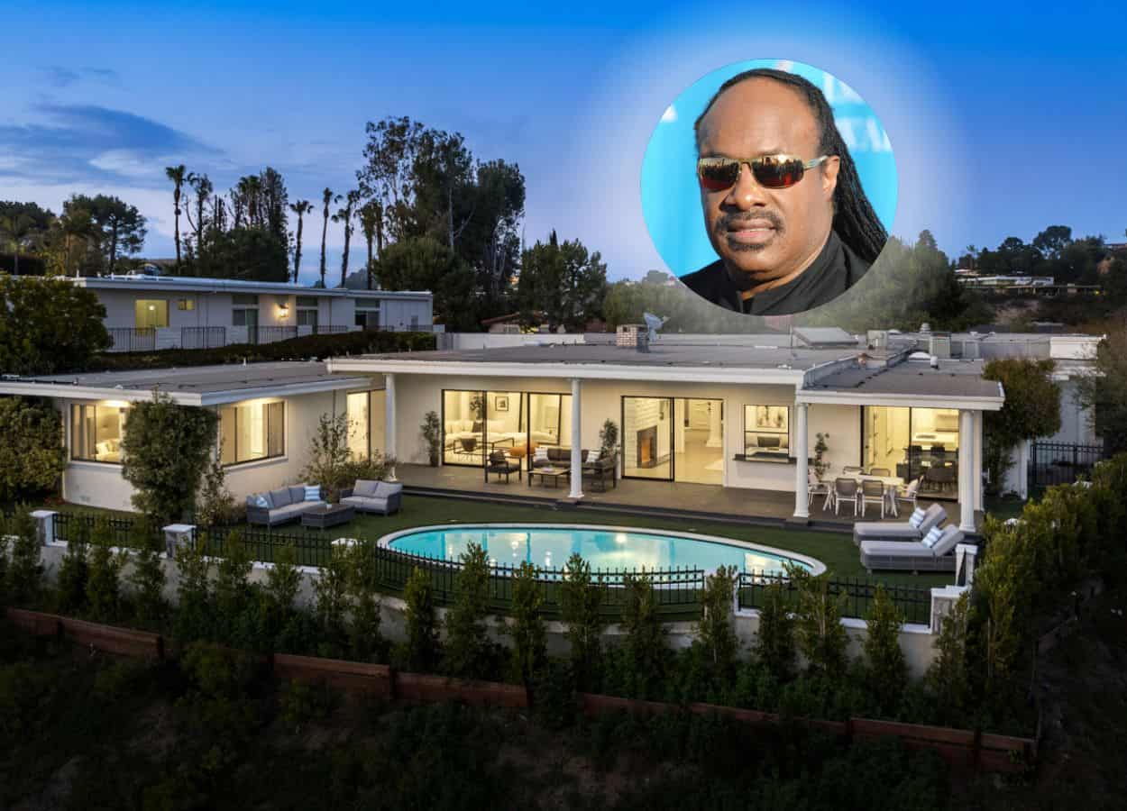 former Stevie Wonder house in Beverly Hills, at sunset