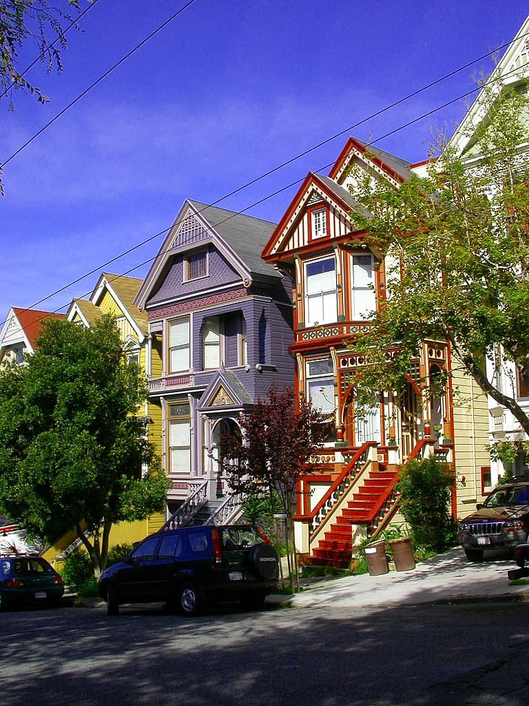 The Grateful Dead House painted purple at 710 Ashbury St, San Francisco, CA. 