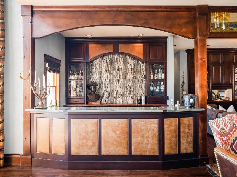 wood-carved bar