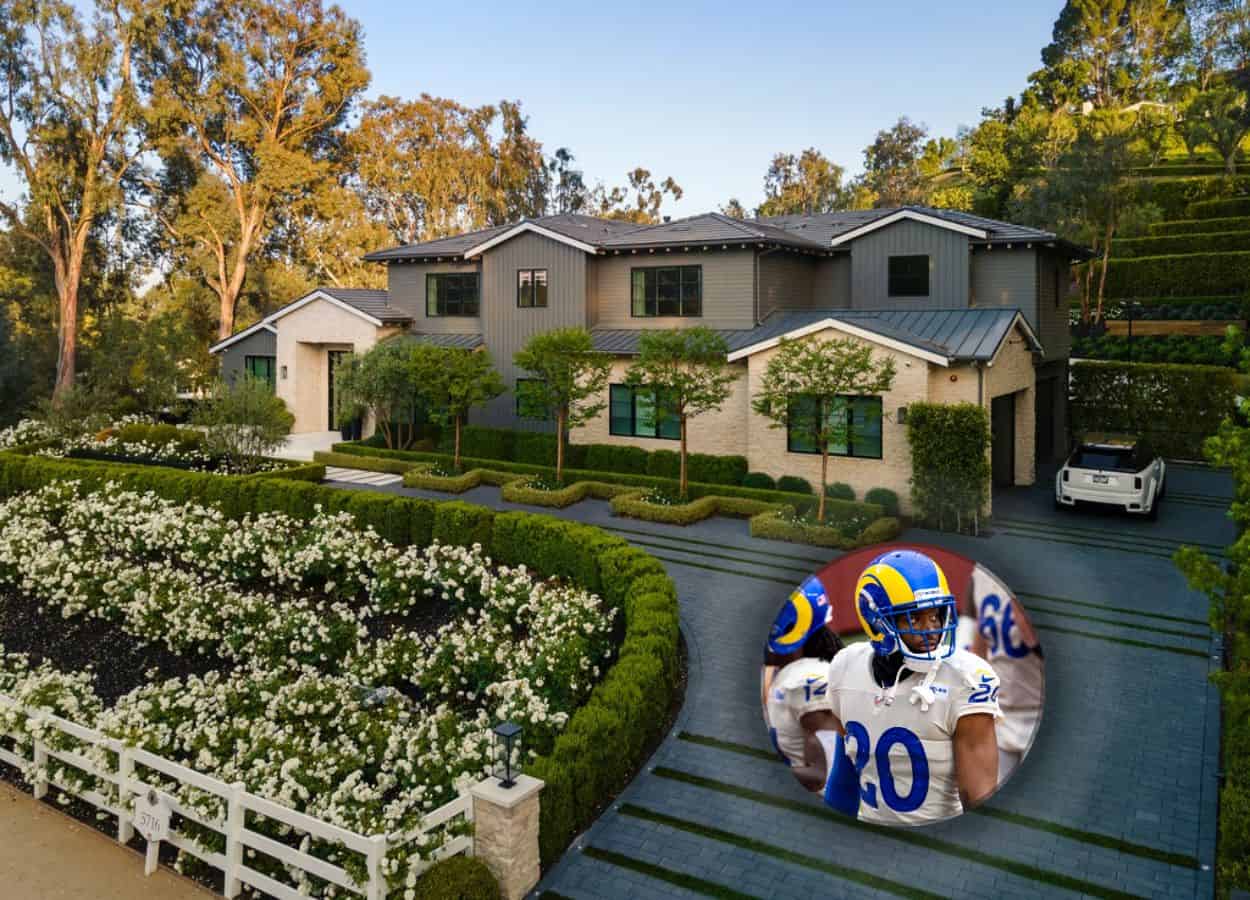 jalen ramsey house with beautiful landscaping in front