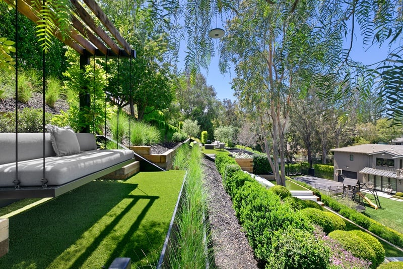 outdoor lounging overlooking the terraced outdoor areas
