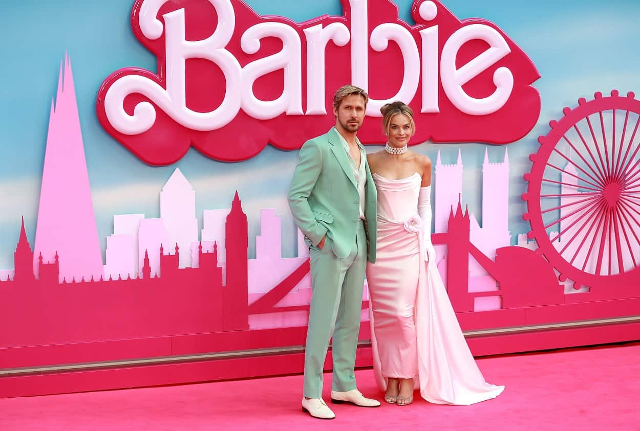 Margot Robbie and Ryan Gosling at the Barbie movie premiere in London