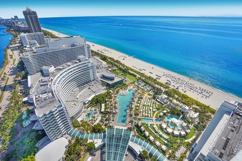 The Fontainebleau Resort seen from the penthouse. 