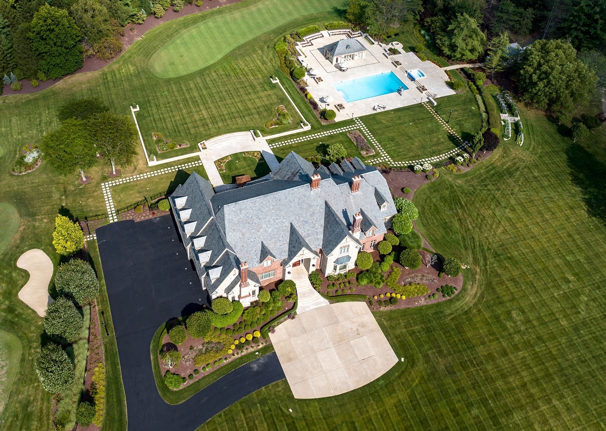 Aerial view of the sprawling estate in Canonsburg, Pennsylvania. Photo credit: Coldwell Banker Realty