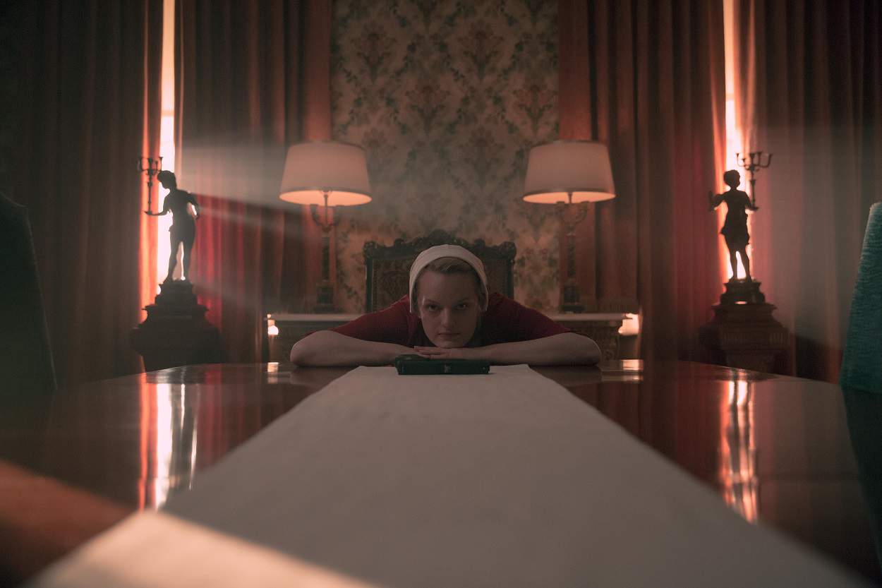 June inside the Handmaid's Tale house. Photo credit: Jasper Savage / Hulu