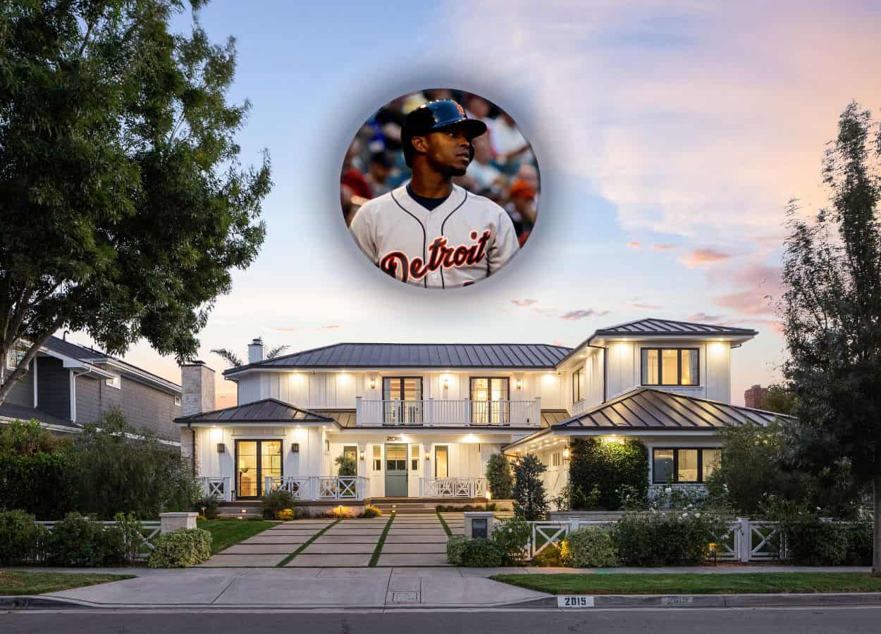 Former MLB Player Justin Upton's house in Newport Beach, California. Photo credit: Alejandro España, insert Keeton Gale / Shutterstock