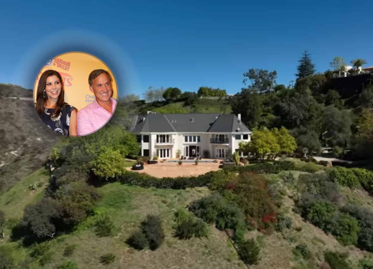 Terry and Heather Dubrow's house in Beverly Hills. Photo credit: Youtube / Joyce Rey, insert Joe Seer / Shutterstock