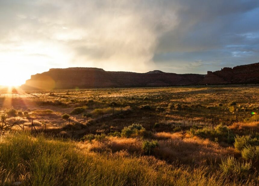 Utah ranch at sunset. Photo credit: Oscity / Shutterstock