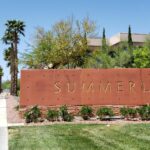 The sign welcoming residents and visitors to Summerlin in Las Vegas, Nevada.