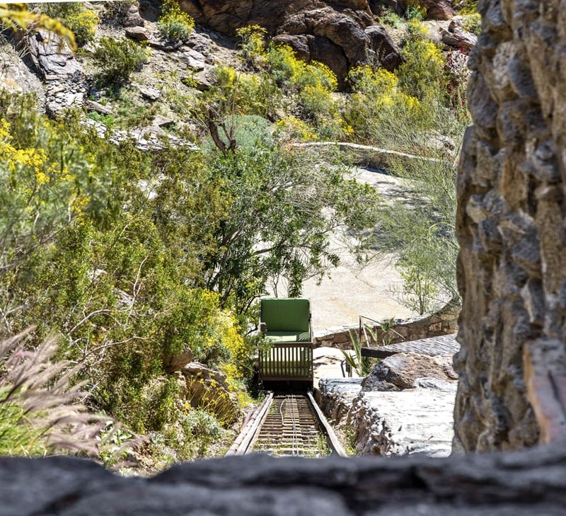 The funicular on the property. 