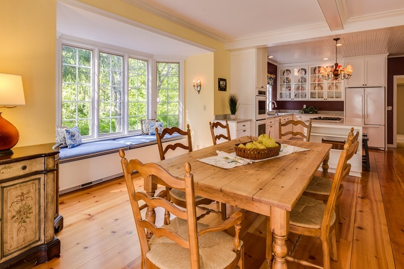 bay windows in traditional kitchen