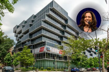 A $5.5M Condo lists in the luxury Westlight building in Washington, DC, where VP Kamala Harris once lived. Photo credit: Constance Gauthier, insert Sheila Fitzgerald / Shutterstock