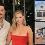 Former 'Vanderpump Rules' couple Tom Sandoval and Ariana Madix and the house the two still share. Photo credit: Tinseltown / Shutterstock, insert Realtor.com