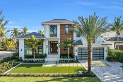 Exterior of a modern luxury house for sale in Naples, Florida