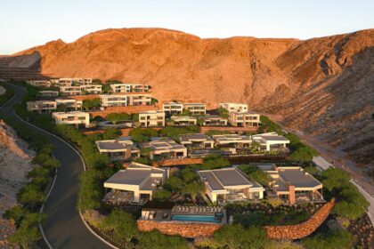 Aerial view of The Canyon at Ascaya, a new luxury residential community in Henderson, Nevada