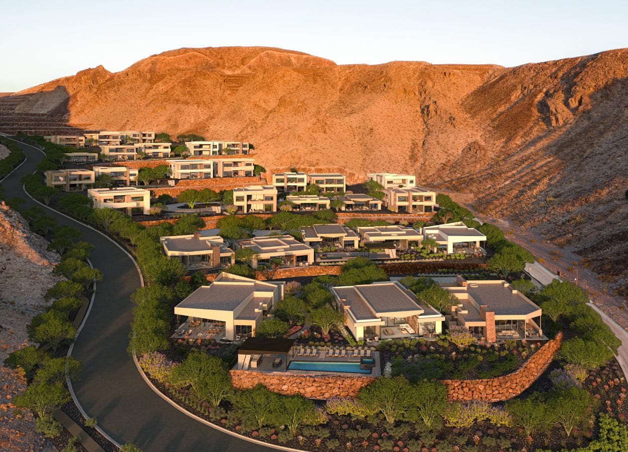 Aerial view of The Canyon at Ascaya, a new luxury residential community in Henderson, Nevada