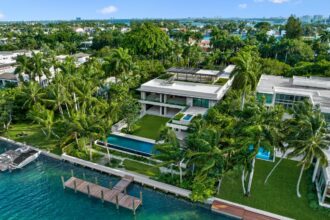 Waterfront mansion with boat dock that sold for $40 million, becoming the most expensive house in Palm Island, Miami Beach