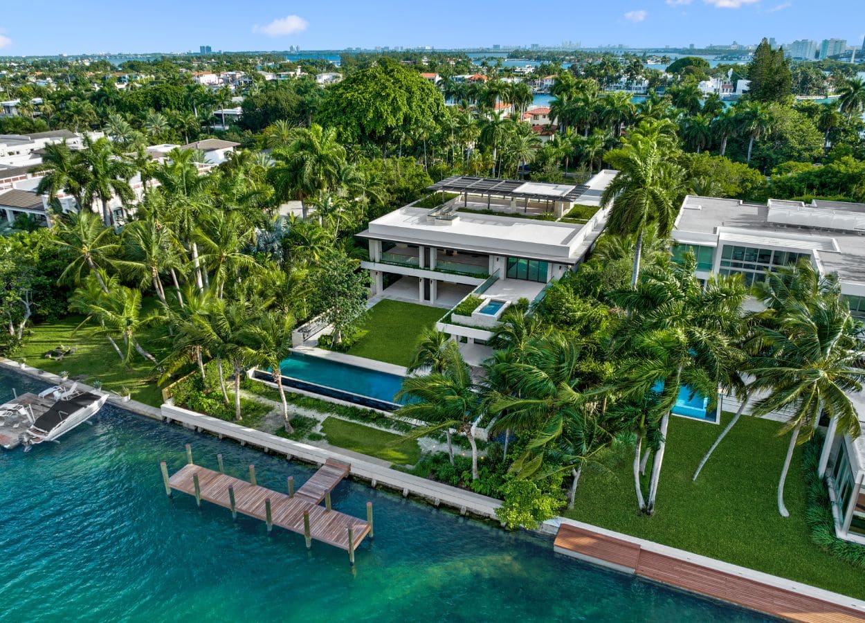 Waterfront mansion with boat dock that sold for $40 million, becoming the most expensive house in Palm Island, Miami Beach