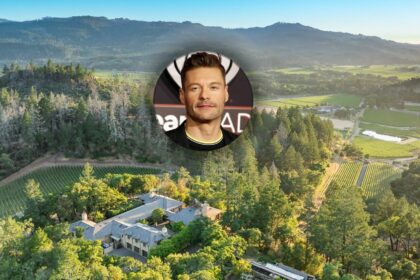 Ryan Seacrest and an aerial view of his 40-acre compound in Napa Valley