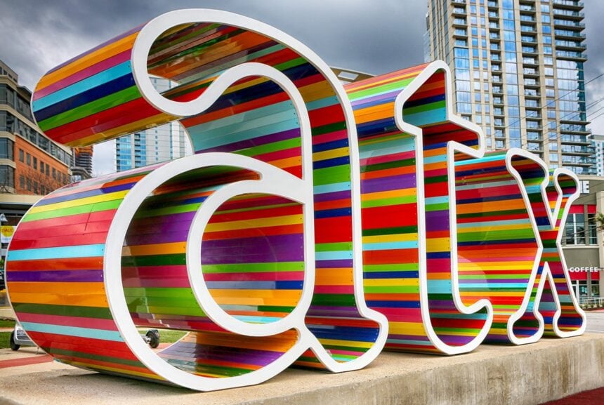colorful ATX sign in Austin, Texas