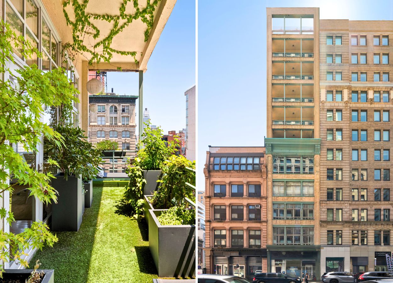 Vibrant Tribeca loft has two private terraces, impeccable interiors