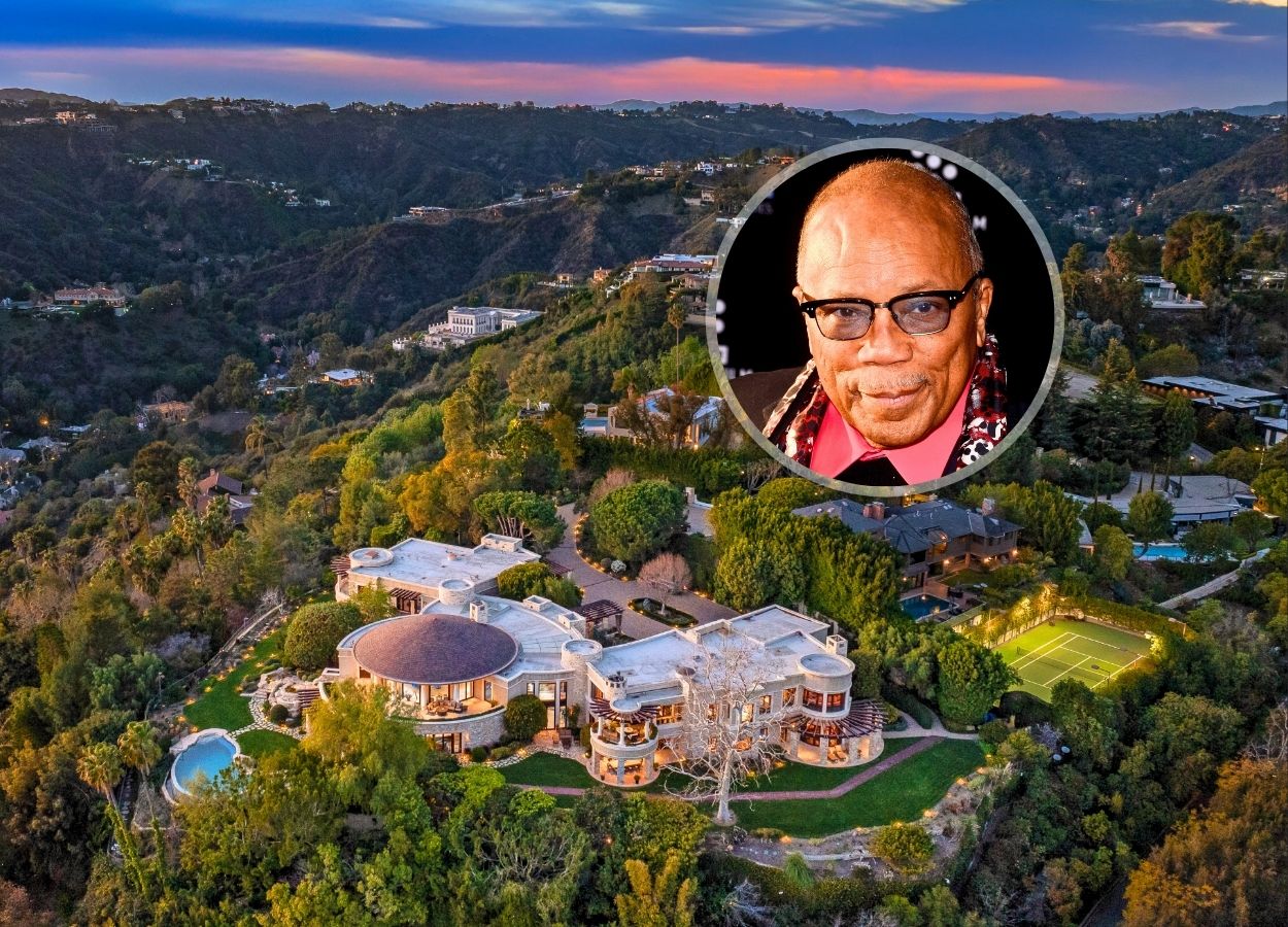 Quincy Jones’ epic Bel Air home, perched on a 2.3-acre promontory