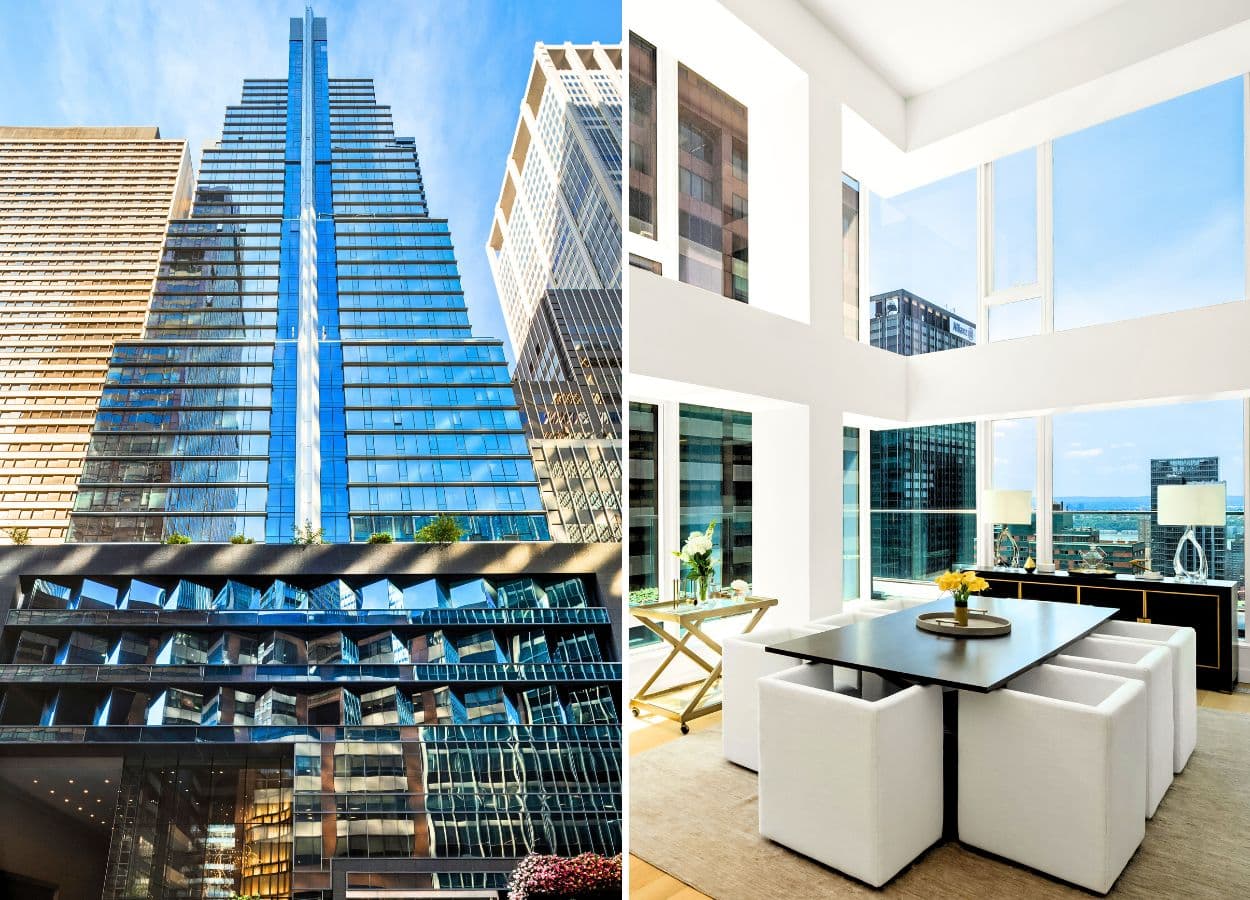 A sky-high penthouse wrapped in glass lists in Midtown
